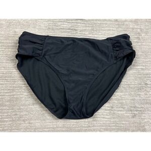 Time and Tru Swim Bottoms Womens XL Black High Waist Ruched Full Coverage Bikini